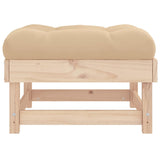 Garden Footstools with Cushions 2pcs Solid Wood Pine - Rear View