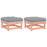 Garden Footstools with Cushions 2pcs Solid Wood Douglas - Front View