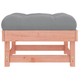 Garden Footstools with Cushions 2pcs Solid Wood Douglas - Rear View
