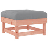 Garden Footstools with Cushions 2pcs Solid Wood Douglas - Close-Up Angle
