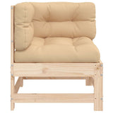 Corner Sofa with Cushions Solid Wood Pine