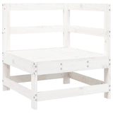 Corner Sofa with Cushions White Solid Wood Pine - Top-Down View