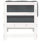 Corner Sofa with Cushions White Solid Wood Pine - Rear View