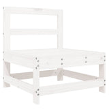 Middle Sofa with Cushions White Solid Wood Pine - Top-Down View