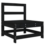 Middle Sofa with Cushions Black Solid Wood Pine - Top-Down View