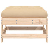 Garden Footstool with Cushion Solid Wood Pine - Side View