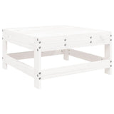 Garden Footstool with Cushion White Solid Wood Pine - Top-Down View