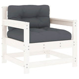 Garden Chairs with Cushions 2 pcs White Solid Wood Pine - Side View