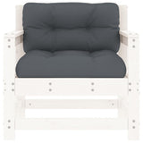 Garden Chairs with Cushions 2 pcs White Solid Wood Pine - Top-Down View
