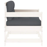 Garden Chairs with Cushions 2 pcs White Solid Wood Pine - Close-Up Angle