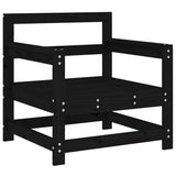 Garden Chairs with Cushions 2 pcs Black Solid Wood Pine - 45-Degree Angle