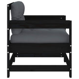 Garden Chairs with Cushions 2 pcs Black Solid Wood Pine - Close-Up Angle