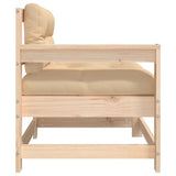 Garden Chair with Cushions Solid Wood Pine - Rear View
