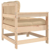 Garden Chair with Cushions Solid Wood Pine - 45-Degree Angle