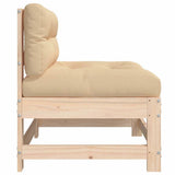 Middle Sofas with Cushions 2 pcs Solid Wood Pine - Close-Up Angle