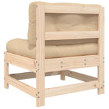 Middle Sofas with Cushions 2 pcs Solid Wood Pine - Rear View