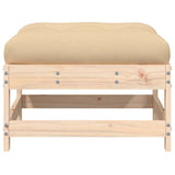 Garden Footstools with Cushions 2pcs Solid Wood Pine