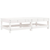 Garden Footstools with Cushions 2pcs White Solid Wood Pine