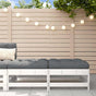 Garden Footstools with Cushions 2pcs White Solid Wood Pine