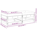 Garden Footstools with Cushions 2pcs Black Solid Wood Pine - Extra Image