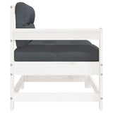 Garden Chairs with Cushions 2 pcs White Solid Wood Pine - Close-Up Angle