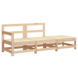 3 Piece Garden Lounge Set with Cushions Solid Wood - Side View