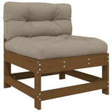 3 Piece Garden Lounge Set with Cushions Honey Brown Solid Wood - 45-Degree Angle