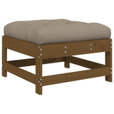 3 Piece Garden Lounge Set with Cushions Honey Brown Solid Wood - Rear View