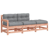 3 Piece Garden Lounge Set with Cushions Solid Wood Douglas - Front View