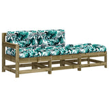 3 Piece Garden Lounge Set with Cushions Impregnated Wood Pine - Front View