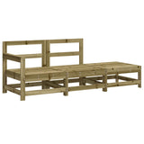 3 Piece Garden Lounge Set with Cushions Impregnated Wood Pine - Side View