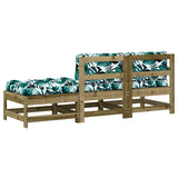 3 Piece Garden Lounge Set with Cushions Impregnated Wood Pine - Close-Up Angle