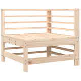 Corner Sofa with Cushions Solid Wood Pine - Rear View