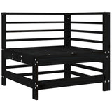 Corner Sofa with Cushions Black Solid Wood Pine - Top-Down View