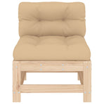 Middle Sofa with Cushions Solid Wood Pine