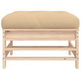 Garden Footstool with Cushion Solid Wood Pine - Top-Down View