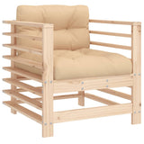 Garden Chairs with Cushions 2 pcs Solid Wood Pine - Side View