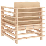 Garden Chairs with Cushions 2 pcs Solid Wood Pine - Rear View