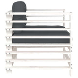 Garden Chairs with Cushions 2 pcs White Solid Wood Pine - 45-Degree Angle