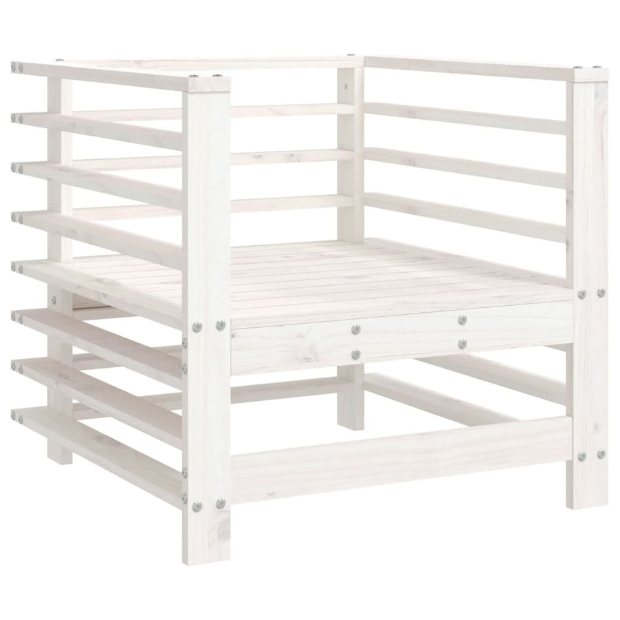 Garden Chairs with Cushions 2 pcs White Solid Wood Pine
