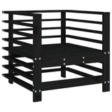 Garden Chairs with Cushions 2 pcs Black Solid Wood Pine - 45-Degree Angle