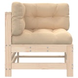 Corner Sofas with Cushions 2 pcs Solid Wood Pine - 45-Degree Angle