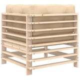 Corner Sofas with Cushions 2 pcs Solid Wood Pine - Rear View
