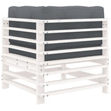 Corner Sofas with Cushions 2 pcs White Solid Wood Pine - Rear View