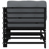 Corner Sofas with Cushions 2 pcs Black Solid Wood Pine - Close-Up Angle