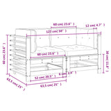 Corner Sofas with Cushions 2 pcs Black Solid Wood Pine - Extra Image
