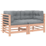 Corner Sofas with Cushions 2 pcs Solid Wood Douglas - Front View