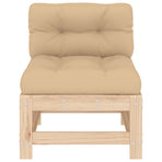 Middle Sofas with Cushions 2 pcs Solid Wood Pine