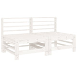 Middle Sofas with Cushions 2 pcs White Solid Wood Pine - Side View