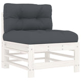Middle Sofas with Cushions 2 pcs White Solid Wood Pine - Top-Down View